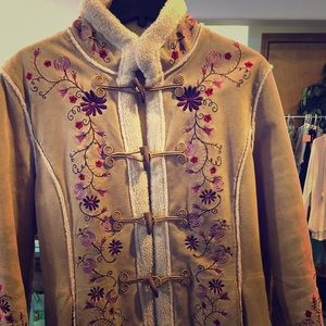 Embroidered Inspired Suede jacket